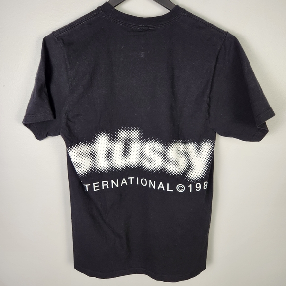 Rare NWOT Stussy International 1980 Blur Tee In Black Streetwear Small #0592 - Picture 3 of 8